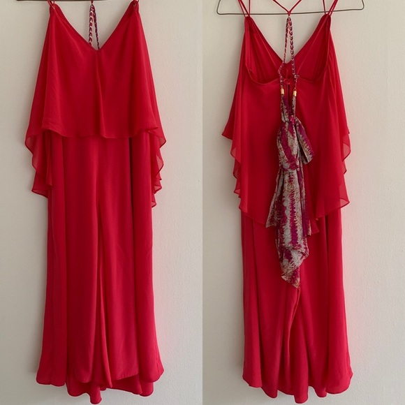 BCBGMAXAZRIA RUNWAY Pink Annelien Silk Jumpsuit